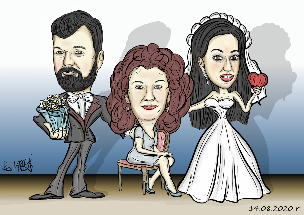 Karykatura ślubna oraz dla świadków