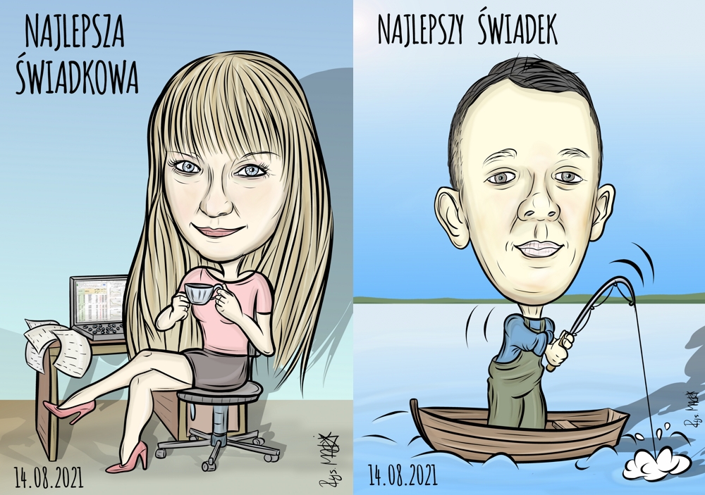 Dwie karykatury dla świadków