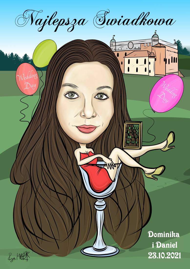 Karykatura dla świadkowej