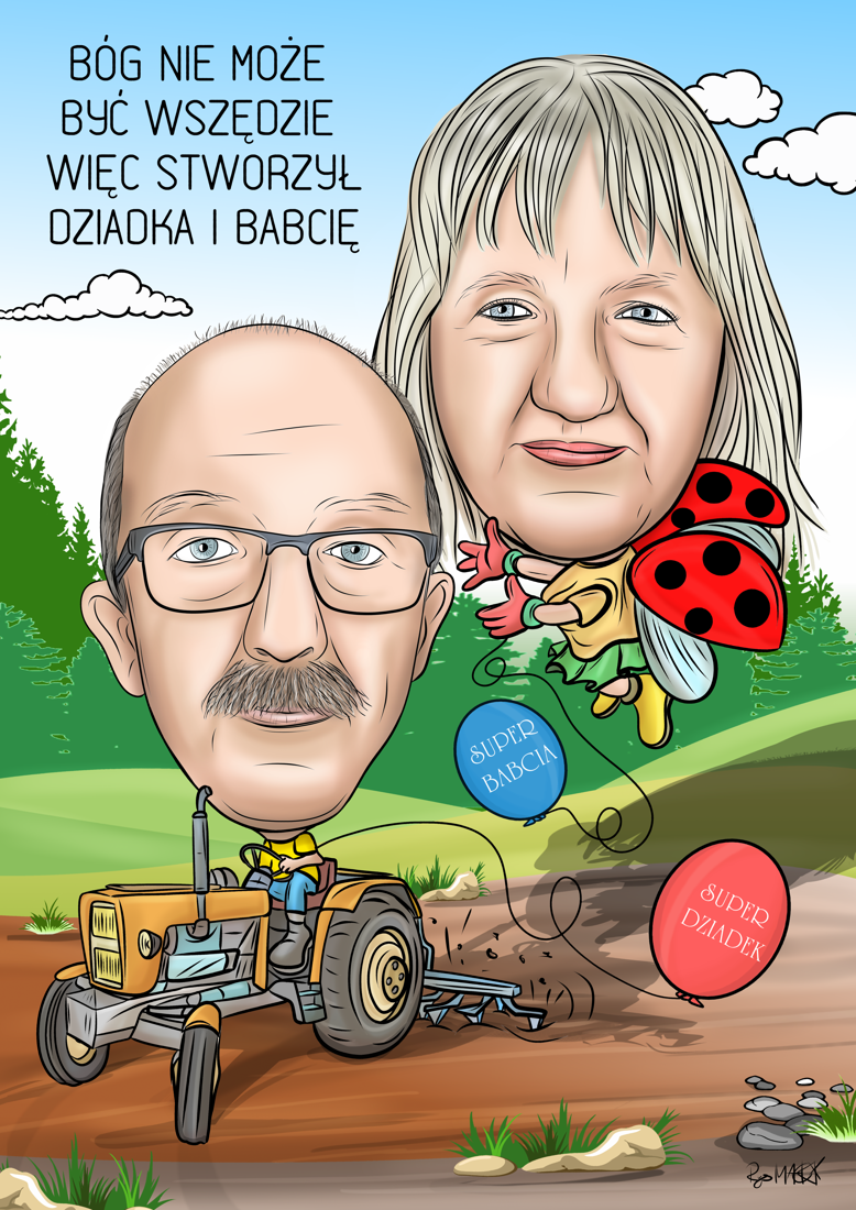 Karykatura na Dzień Babci i Dziadka