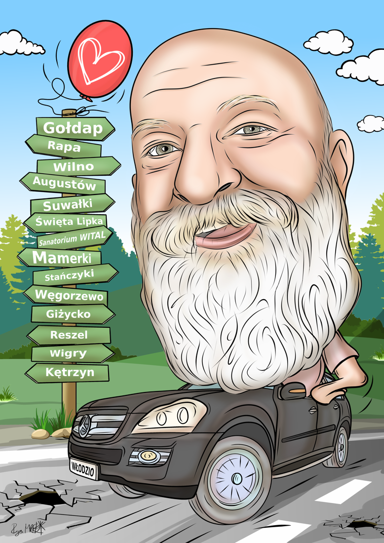 Karykatura dla kierowcy