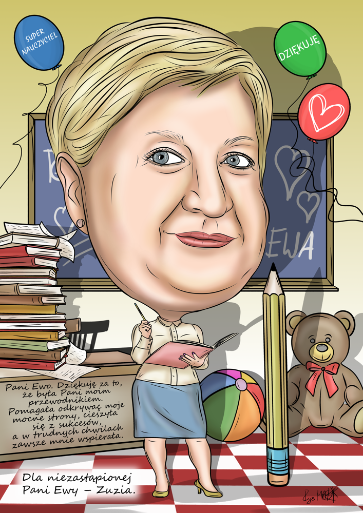 Karykatura dla nauczycielki