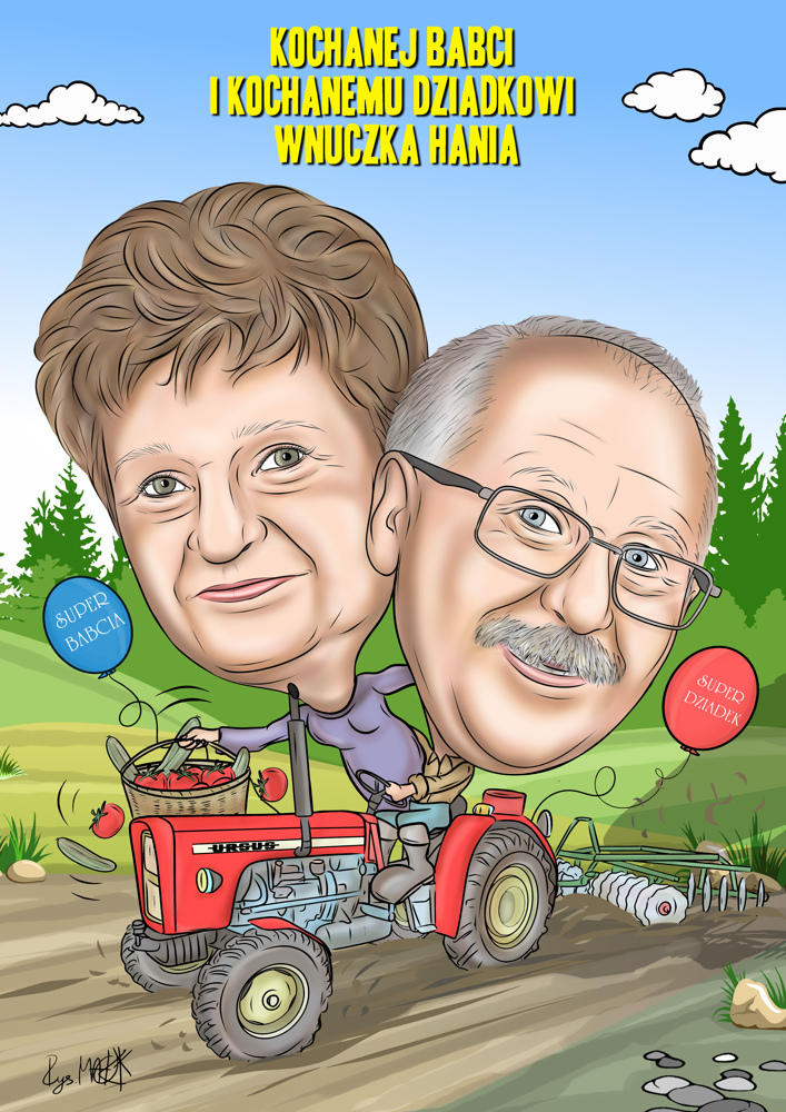 Karykatura nie dzień babci i dziadka