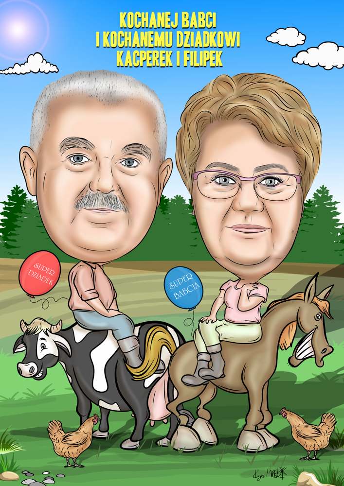 Karykatura na dzień babci i dziadka