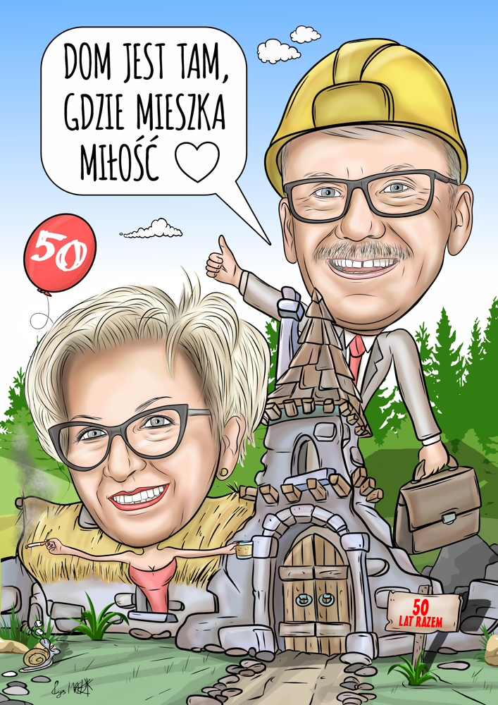 Karykatura na rocznicę ślubu