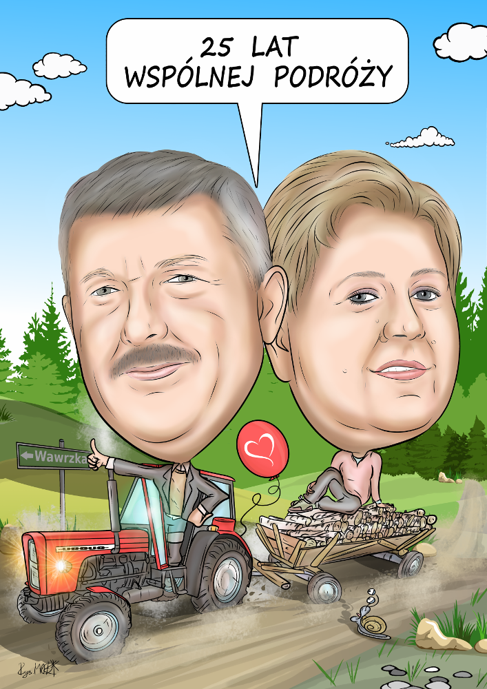 Karykatura na srebrne gody