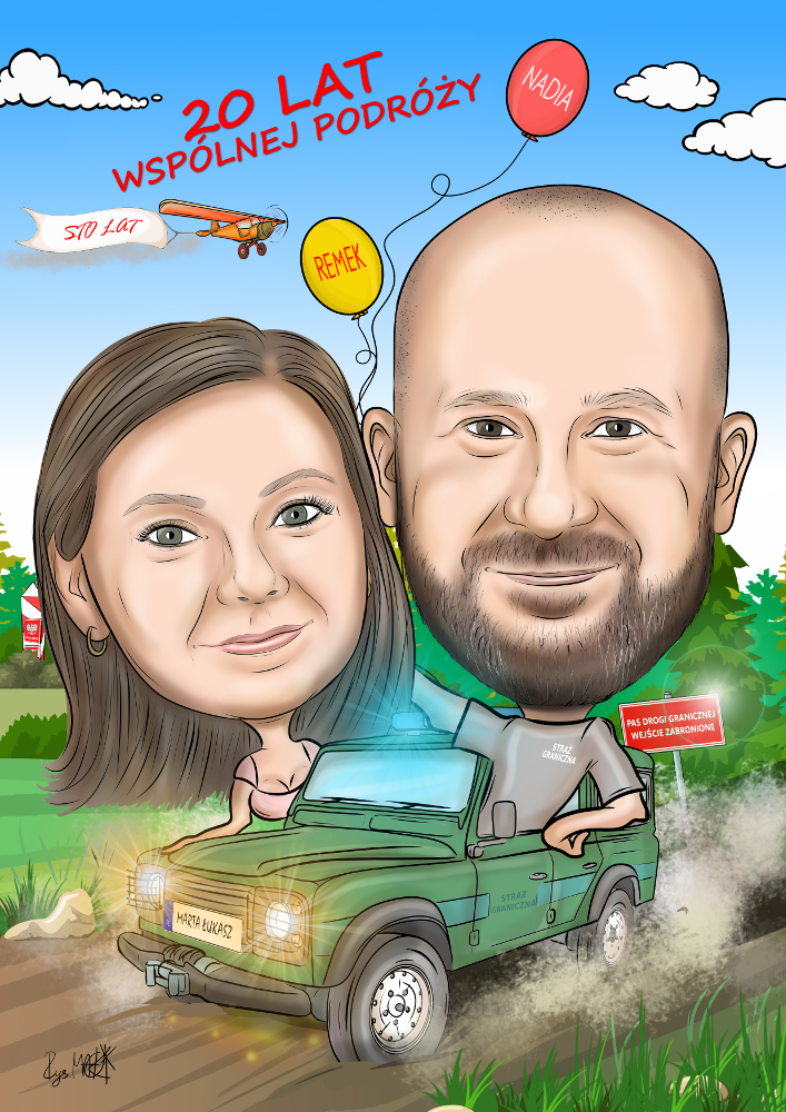 Karykatura na rocznicę ślubu
