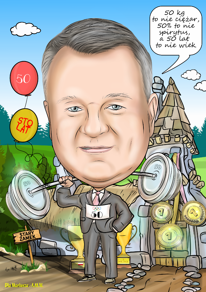Karykatura na 50-te urodziny