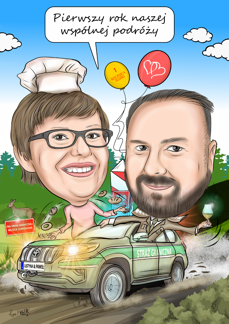 Karykatura na 1 rocznicę