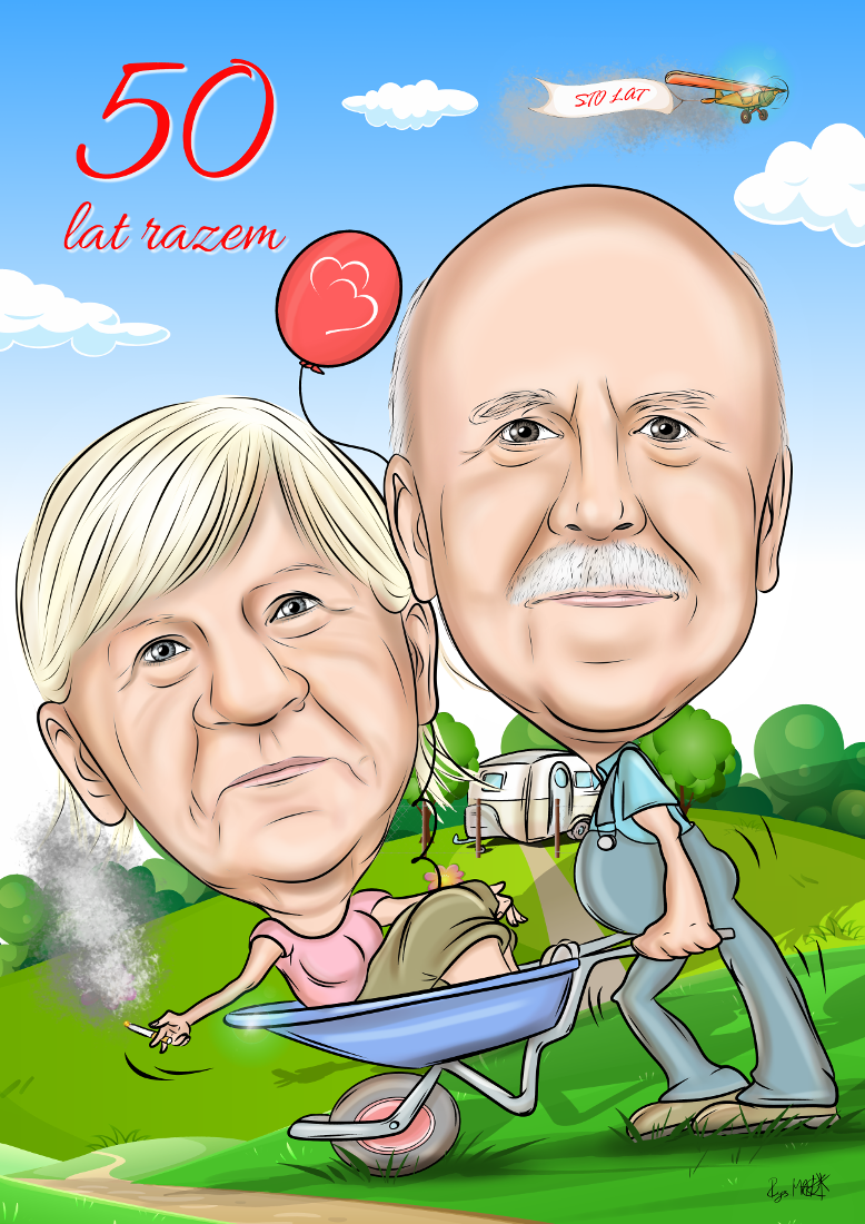 Karykatura na złote gody