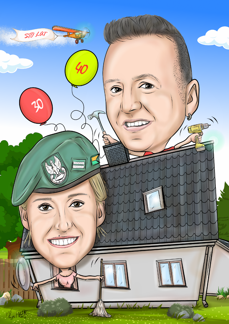 Podwójna karykatura urodzinowa