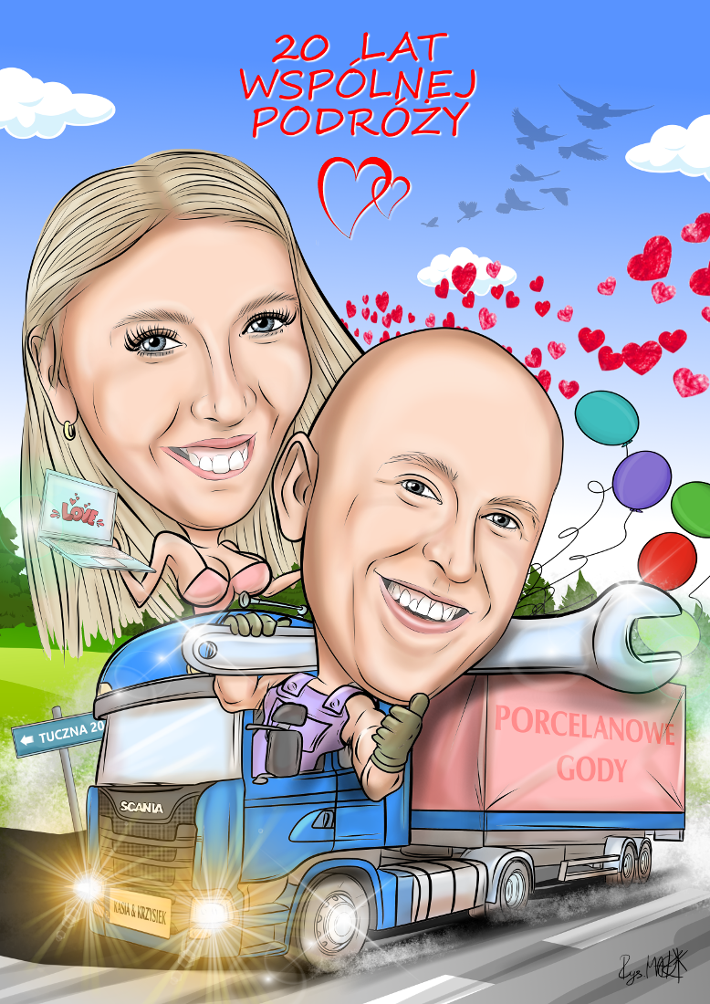 Karykatura na rocznicę ślubu
