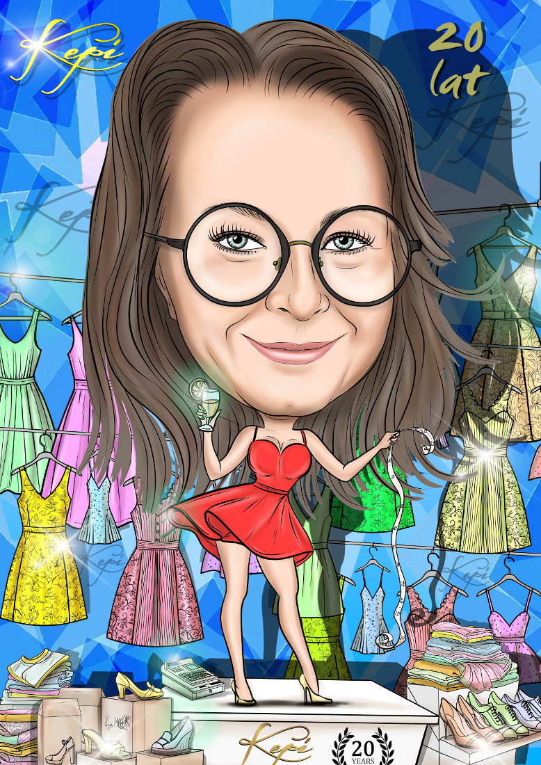 Karykatura na 20 lecie sklepu