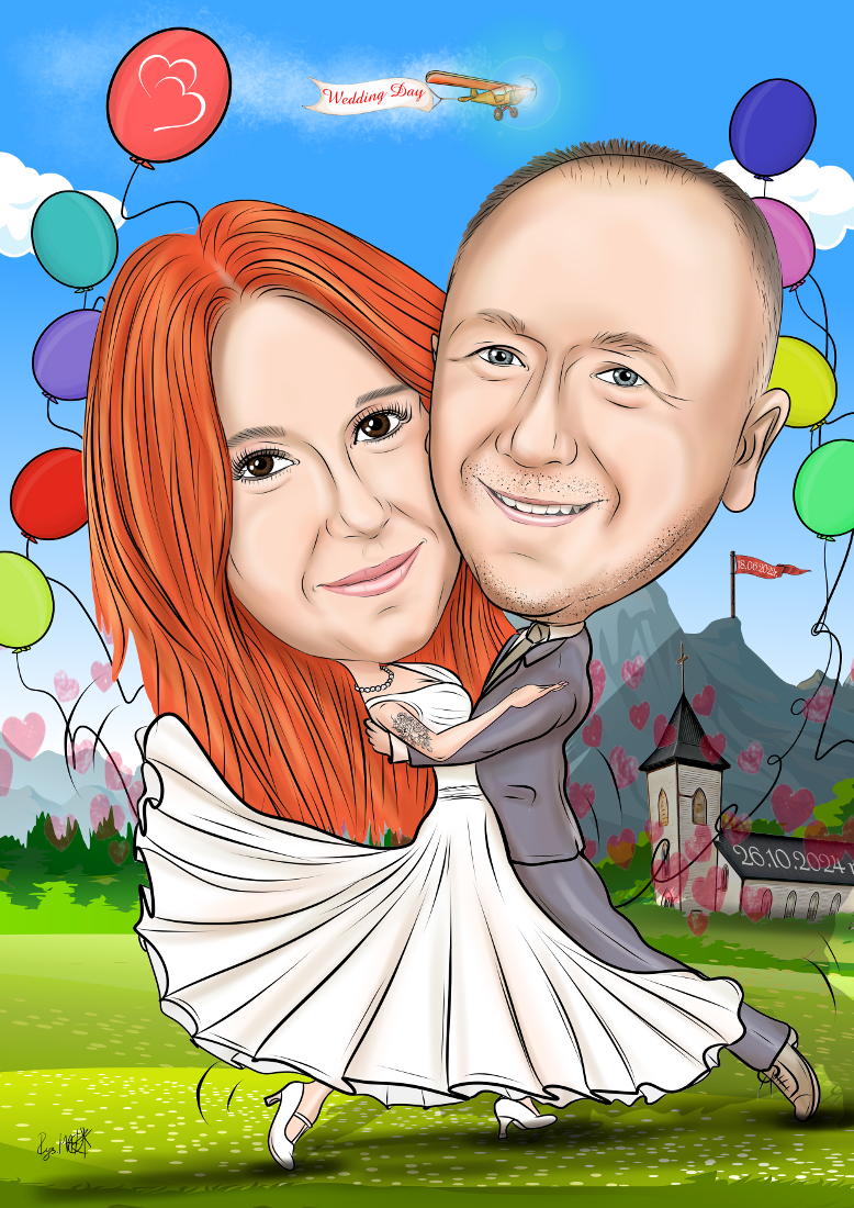 Karykatura ślubna