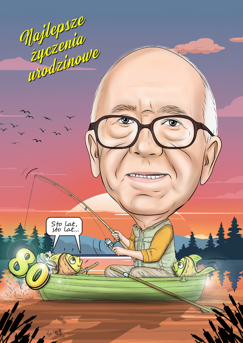 Karykatura na 80 urodziny