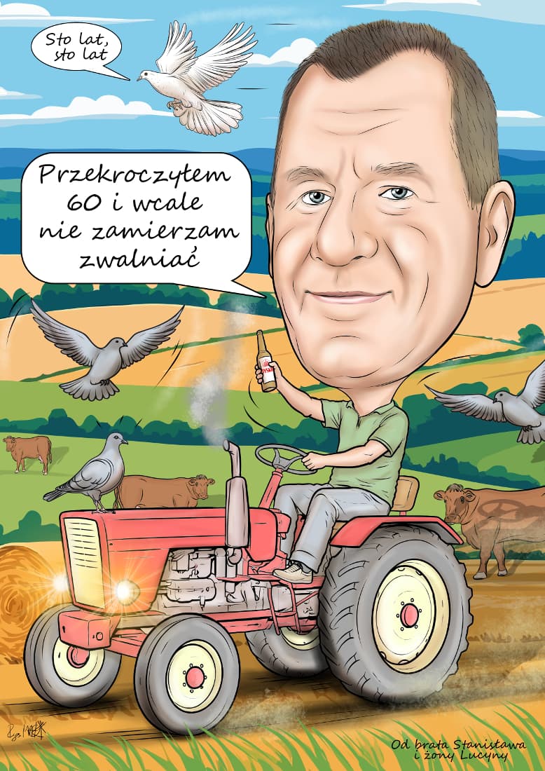 Karykatura dla rolnika – urodzinowa